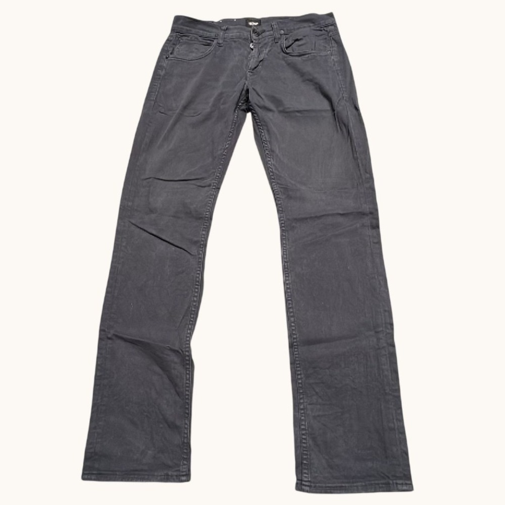 Hudson Byron Straight Leg Pants Mens 30 Charcoal Gray Stretch Twill Button Fly